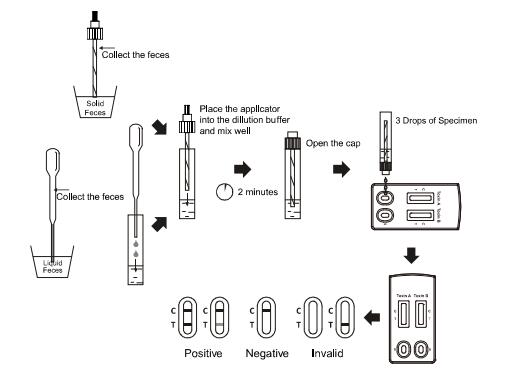 CE πλευρική ροής Immunochromatographic δοκιμών clostridium difficile τοξινών A+ κασέτα δοκιμής τοξινών Β Combo γρήγορη